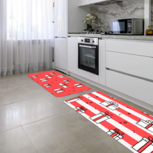 Kit Tapete De Natal Para Cozinha 2 Peças Elementos Natalinos