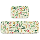 Kit Tapete De Natal Para Cozinha 2 Peças Folhas Natalinas Min