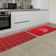 Kit Tapete De Natal Para Cozinha 2 Peças Ho Ho Ho Único