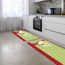 Kit Tapete De Natal Para Cozinha 2 Peças Ho Ho Ho Único