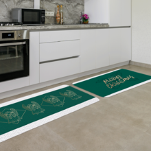 Kit Tapete De Natal Para Cozinha 2 Peças Merry Christmas Único