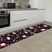 Kit Tapete De Natal Para Cozinha 2 Peças Multi Papai Noel Úni