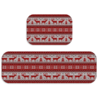 Kit Tapete De Natal Para Cozinha 2 Peças Natal Antigo Vermelh