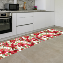 Kit Tapete De Natal Para Cozinha 2 Peças Natal Floral Único