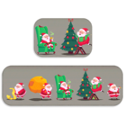 Kit Tapete De Natal Para Cozinha 2 Peças Noels Happy Cute Úni