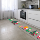 Kit Tapete De Natal Para Cozinha 2 Peças Noels Happy Cute Úni