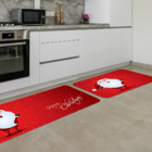 Kit Tapete De Natal Para Cozinha 2 Peças Papai Noel Único