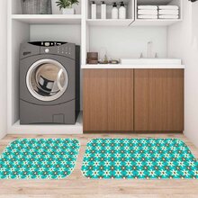 Kit Tapete Lavanderia Abstratas Flawers Único