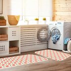 Kit Tapete Lavanderia Bolas Vermelhas Único