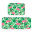 Kit Tapete Lavanderia Flamingos Green Único