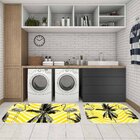 Kit Tapete Lavanderia Flamingos Yellow Único