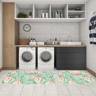 Kit Tapete Lavanderia Floral Rose Único