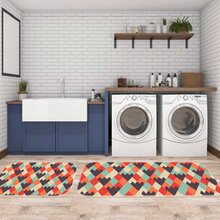 Kit Tapete Lavanderia Geometric Color Único