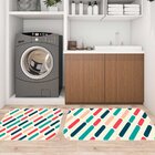 Kit Tapete Lavanderia Geométrico Color Único