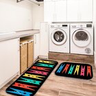 Kit Tapete Lavanderia Grampos Coloridos Escuro Único