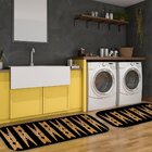 Kit Tapete Lavanderia Grampos Tons Madeira Único