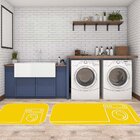 Kit Tapete Lavanderia Maquina Yellow Único