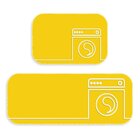 Kit Tapete Lavanderia Maquina Yellow Único