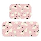 Kit Tapete Lavanderia Multi Coelhos Rosa Único