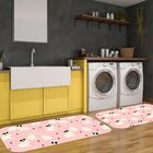 Kit Tapete Lavanderia Multi Coelhos Rosa Único