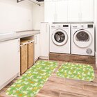 Kit Tapete Lavanderia Multi Coelhos Verde Único