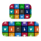 Kit Tapete Lavanderia Objects Washing Único