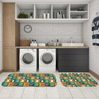 Kit Tapete Lavanderia Quadriculado Objetos Único