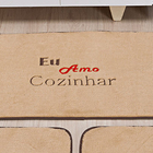 Kit Tapete Para Cozinha Bege Pelúcia Amo Cozinhar Bege 3 Peça