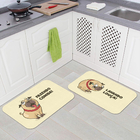 Kit Tapetes De Cozinha Cãozinho Pug "comida Vs Louça"