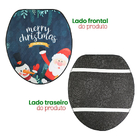 Kit Tapetes Emborrachado Banheiro Natalino Papai Noel Luxo 3