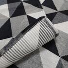 Kit Tapetes Quadriculado Preto Cinza 3 Peças