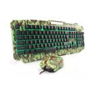 Kit Teclado E Mouse Com Fio E Led Camuflado Verde Xtrad Hk-84