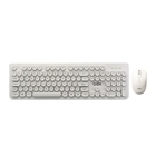 Kit Teclado E Mouse Sem Fio 1600 Dpi Teclas Redondas Branco O