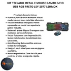 Kit Teclado Metálico E Mouse Gamer Com Fio Ubs Rgb Preto Ley-