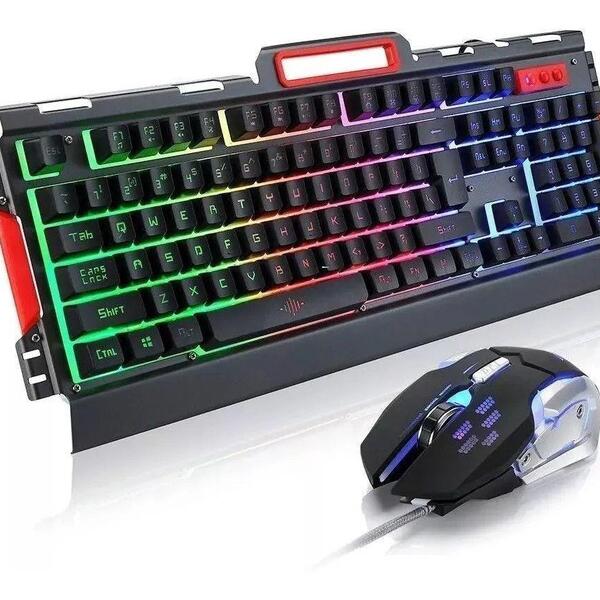 Kit Teclado Mouse Gamer Bk3000 Metal Semi Mecânico