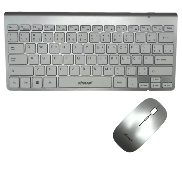Kit Teclado Mouse Sem Fio Design Fino Abnt2 Pc Notebook Hk8850 Prata ...