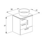 Kit Teide Gabinete Gaveta E Porta 50 Com Cuba Cr37 Branco