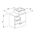 Kit Teide Gabinete Gaveta E Porta 60 Com Cuba Cq35 Branco