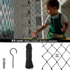 Kit Tela De Proteção Janelas Gato Criança 1,30 X 1,60 Preta