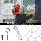 Kit Tela De Proteção Janelas Gato Criança 1,30 X 2,10 Branca