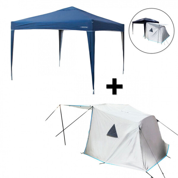 Kit Tenda Gazebo 3x3m + Barraca Anexx 4/5 Pessoas Coluna D Ag
