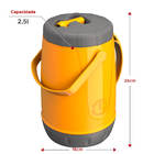 Kit Tererê Garrafa Térmica 2,5l E Copo Com Bomba Inox 650ml