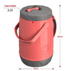 Kit Tererê Garrafa Térmica 2,5l E Copo Com Bomba Inox 650ml R