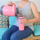 Kit Tererê Garrafa Térmica 2,5l E Copo Com Bomba Inox 650ml R