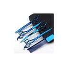 Kit Tesoura Profissionais Para Banho E Tosa Pet Shop - Azul