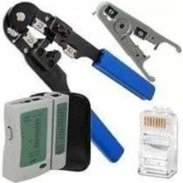 Kit Testador Cabo + Alicate Crimpar Rj45 Decapador + 30 Plug