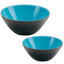 Kit Tigela Bowl Saladeira 20cm + 25cm Acrílico Fusion Azul