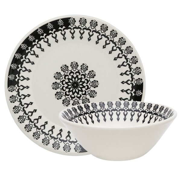 Kit Tigelas Bowl E Pratos De Sobremesa 8 Peças Donna Folk Oxf