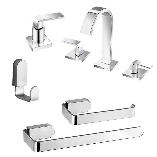 Kit Tigre Goa Slim Misturador + Acabamento + Acessórios Jazz