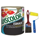 Kit Tinta Base Água Bri Branco 900ml Lukscolor + Pincel + Rol
